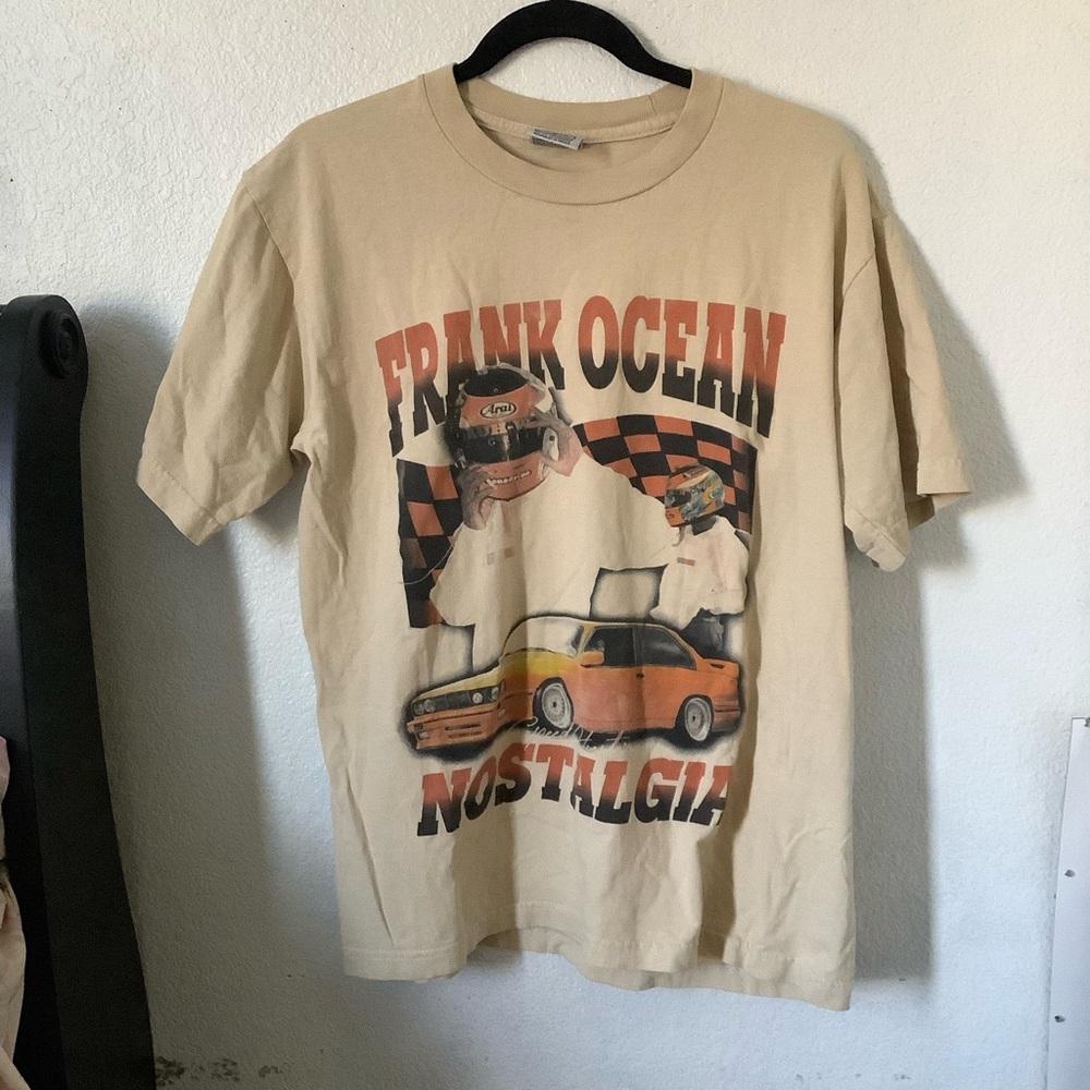 Tan Casual Frank Ocean Short Sleeve Tees Cotton